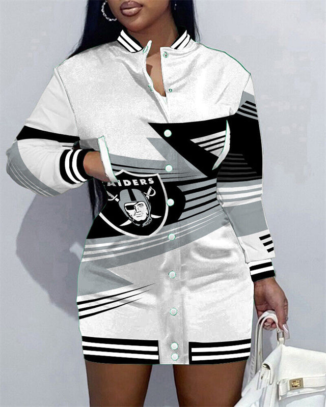 Las Vegas Raiders
Limited Edition Button Down Long Sleeve Jacket Dress