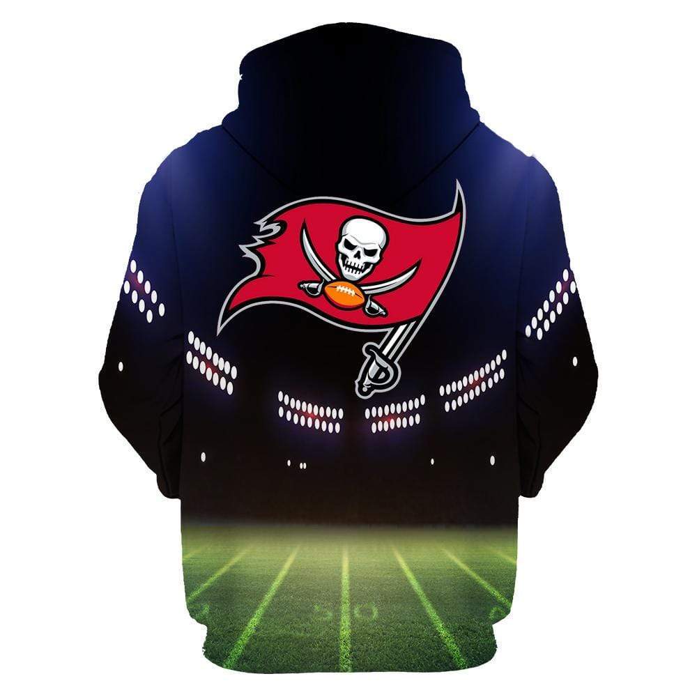 Tampa Bay Buccaneers Printed Hooded Pocket Pullover Sweater