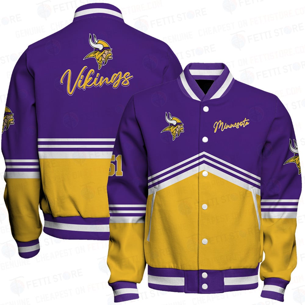 Minnesota Vikings - National Football League AOP Varsity Jacket V4