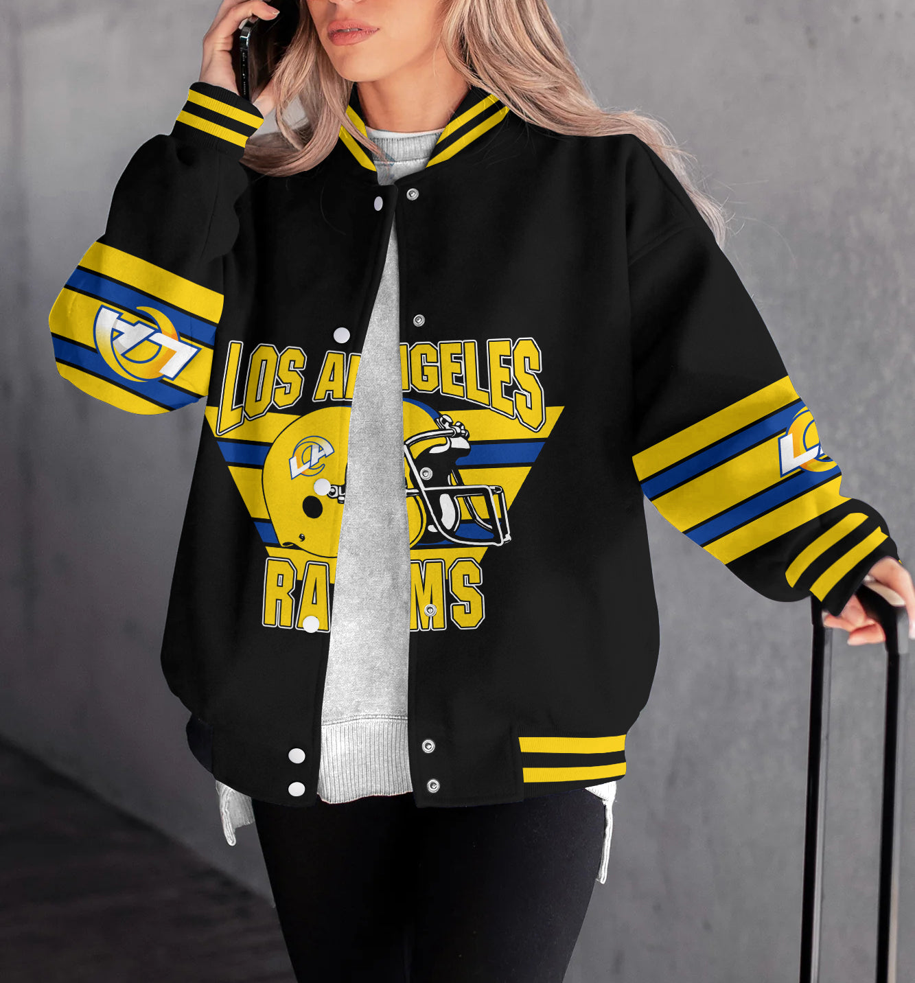 Los Angeles Rams Women's Long Pass Full- Snap Casual Jacket