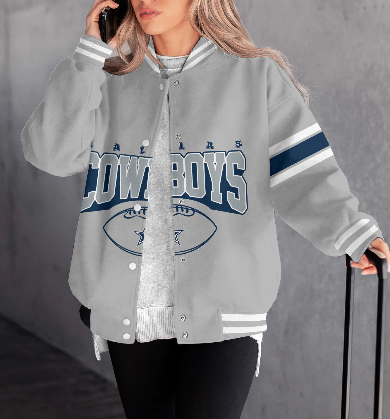 Dallas Cowboys Women's Long Pass Full- Snap Casual Jacket