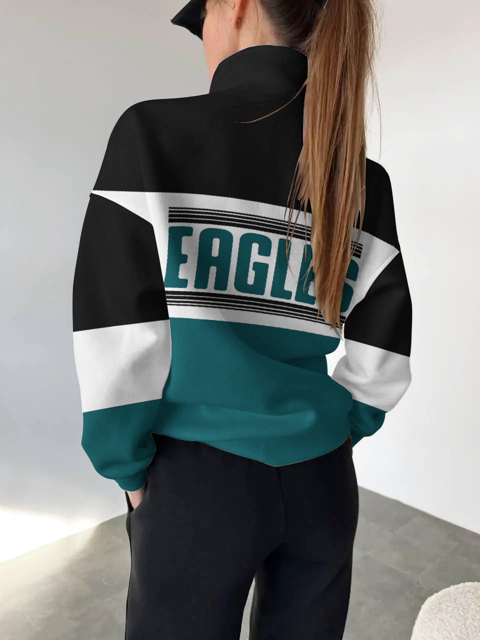 Philadelphia Eagles 2025 New Design Casual Snap Mockneck Pullover