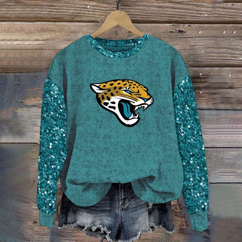 Sequined Sleeves Vintage Sweatshirt