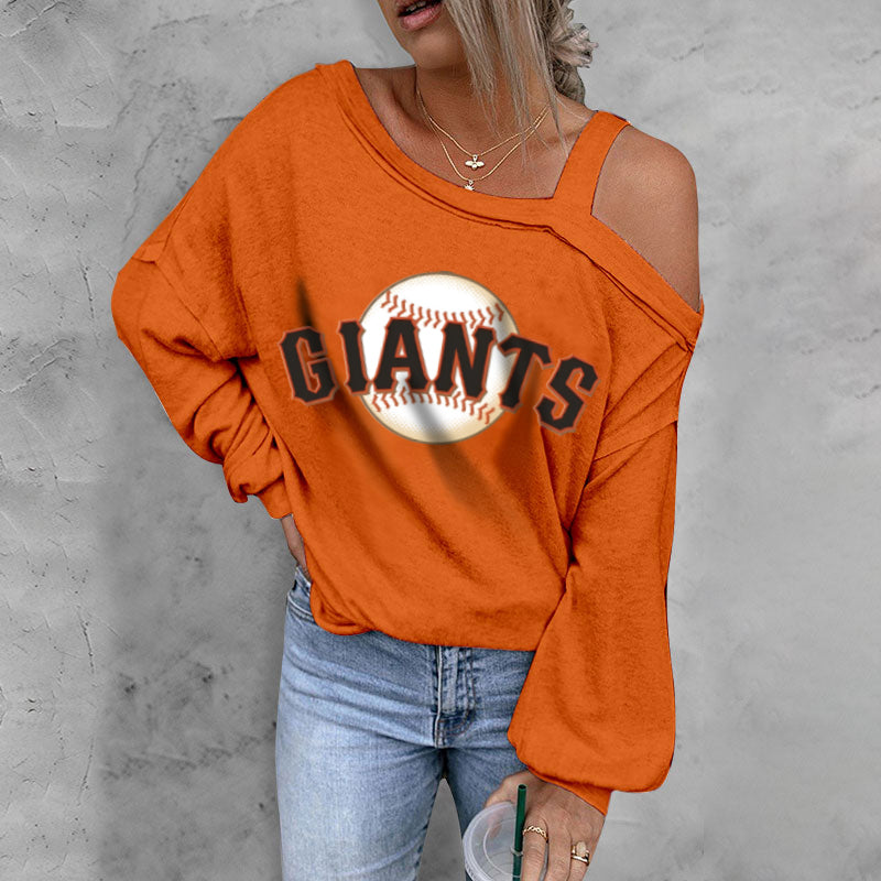 ASYMMETRICAL NECK SHIFT CASUAL LONG SLEEVE TOP