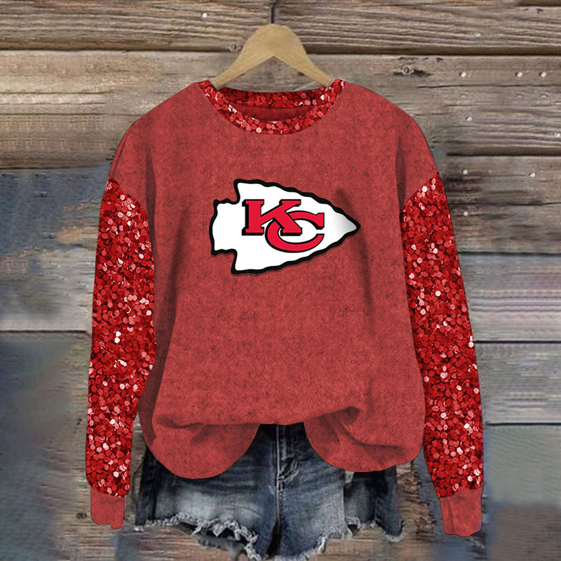 Sequined Sleeves Vintage Sweatshirt