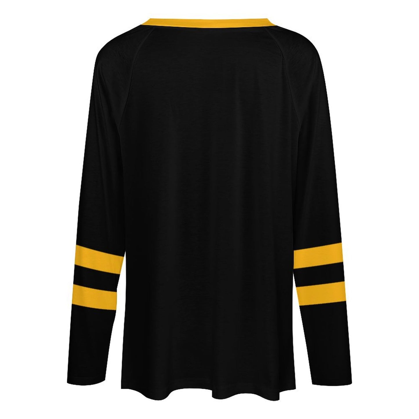 Pittsburgh Steelers Women's V-neck Double-layered Long-sleeved Loose T-shirt
