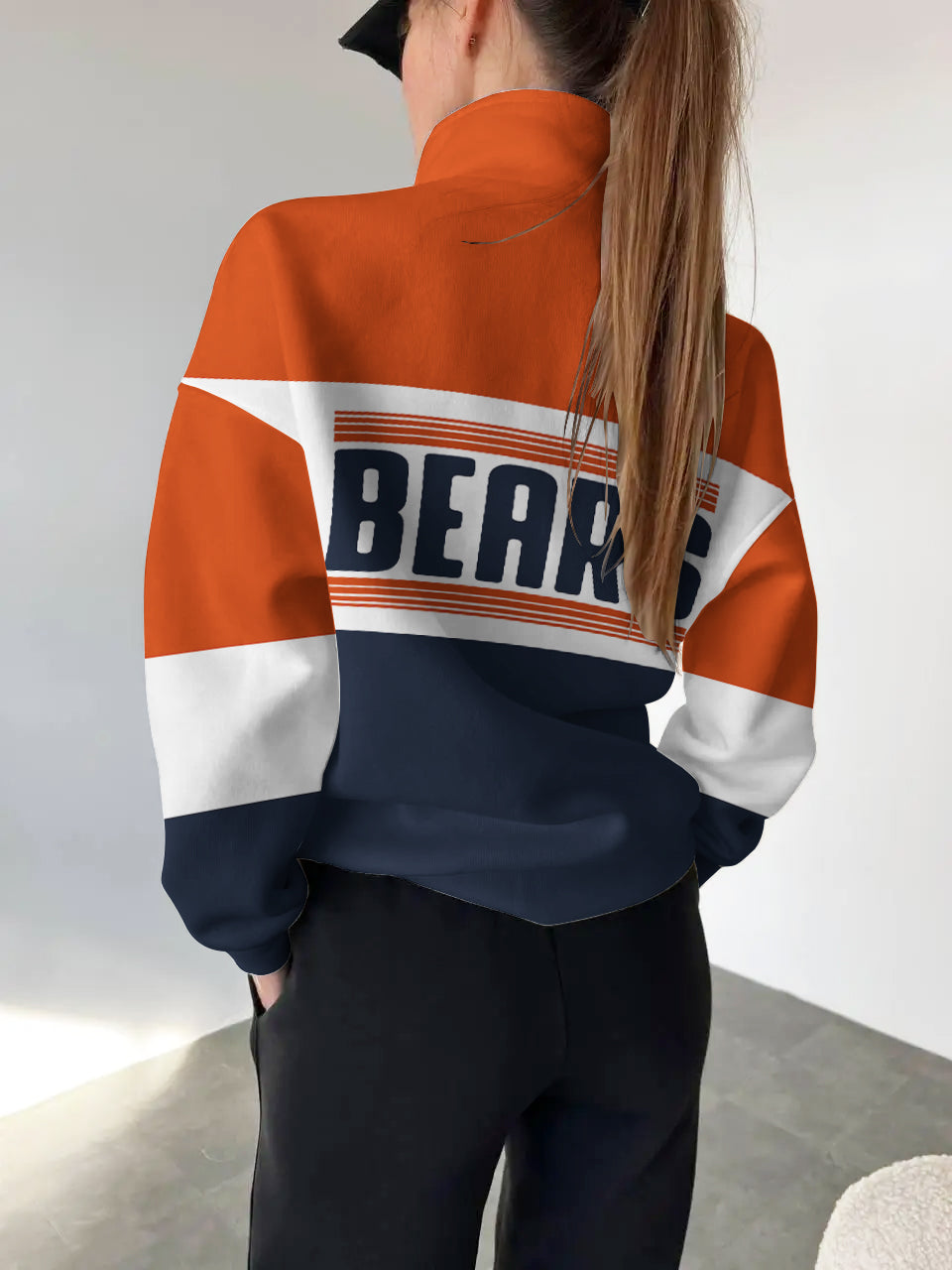 Chicago Bears 2025 New Design Casual Snap Mockneck Pullover