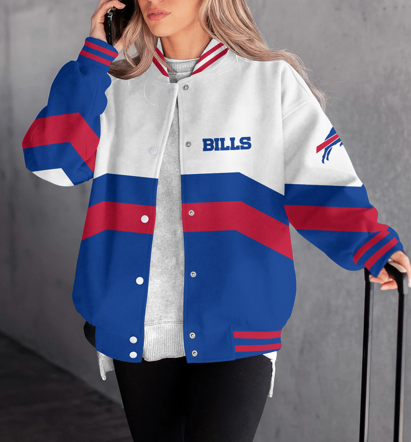 Buffalo Bills Women's Long Pass Full- Snap Casual Jacket