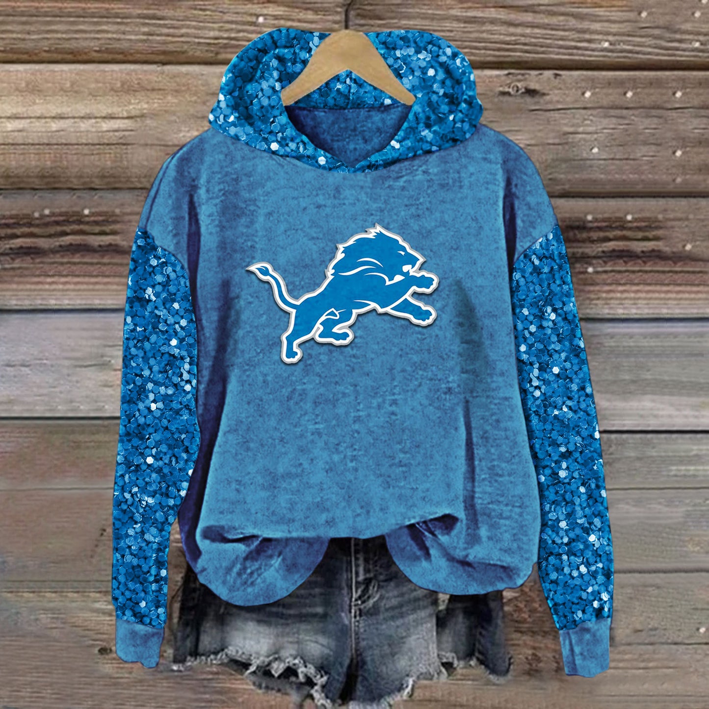 Sequined Sleeves Vintage Hoodie