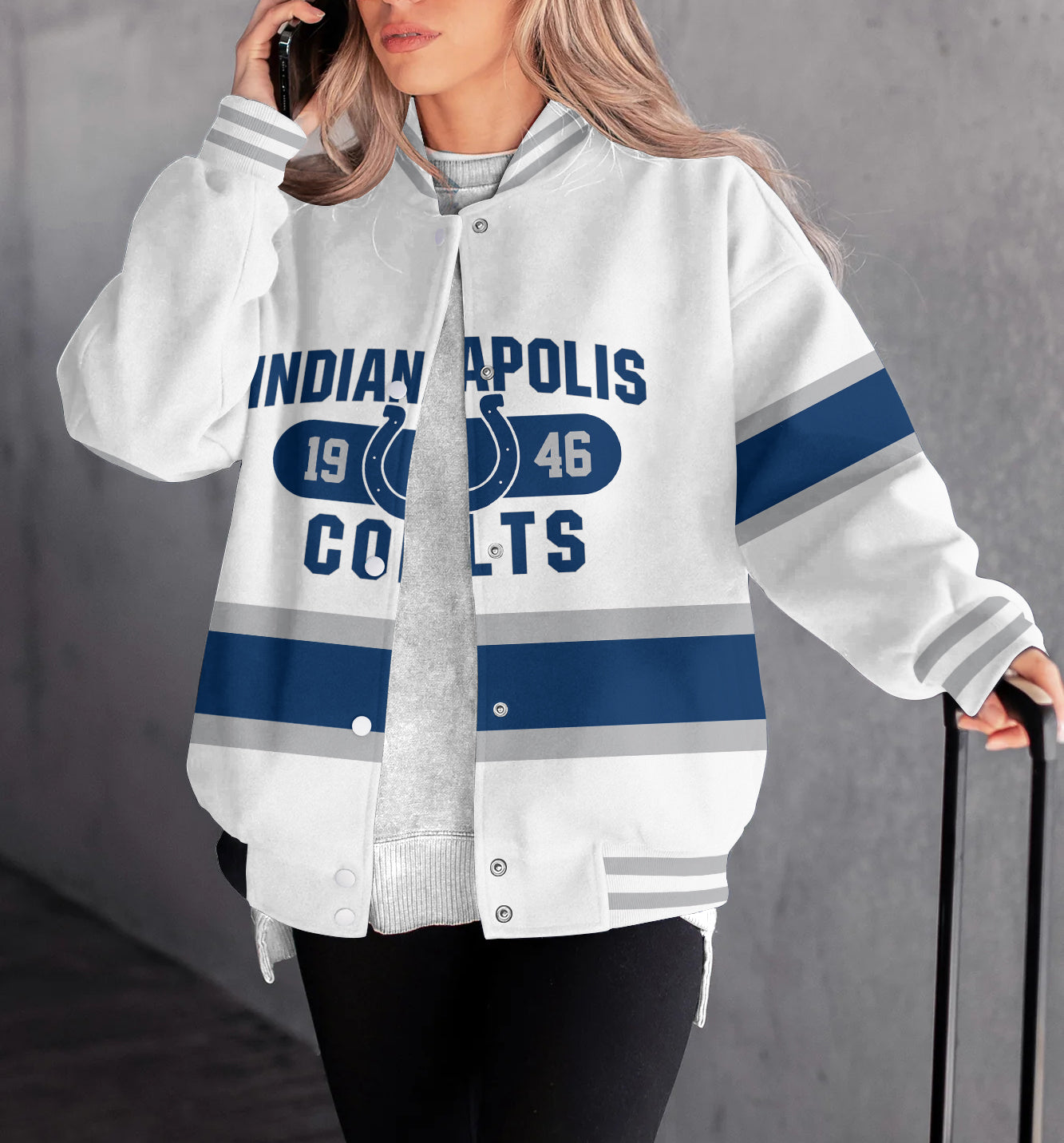 Indianapolis Colts Women's Long Pass Full- Snap Casual Jacket
