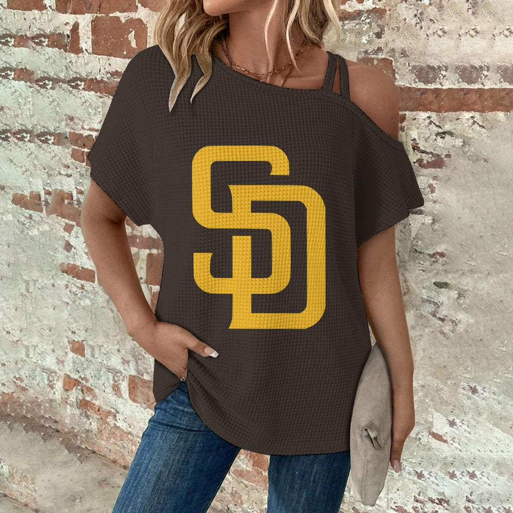 Asymmetrical Neck Short Sleeve T-Shirt