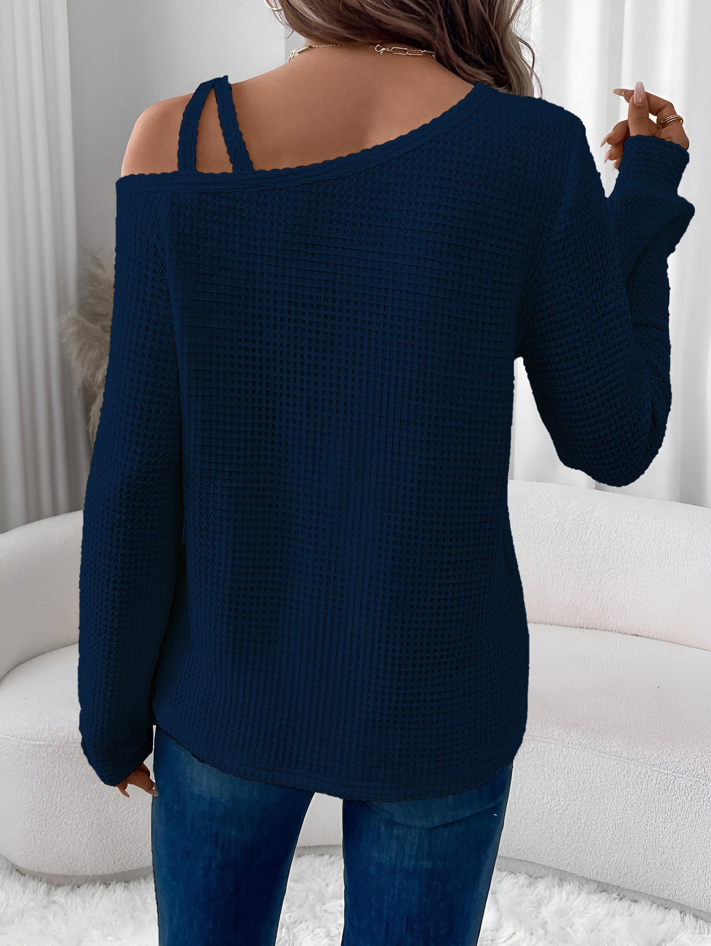 Asymmetric Off-Shoulder Women's Sweatshirt