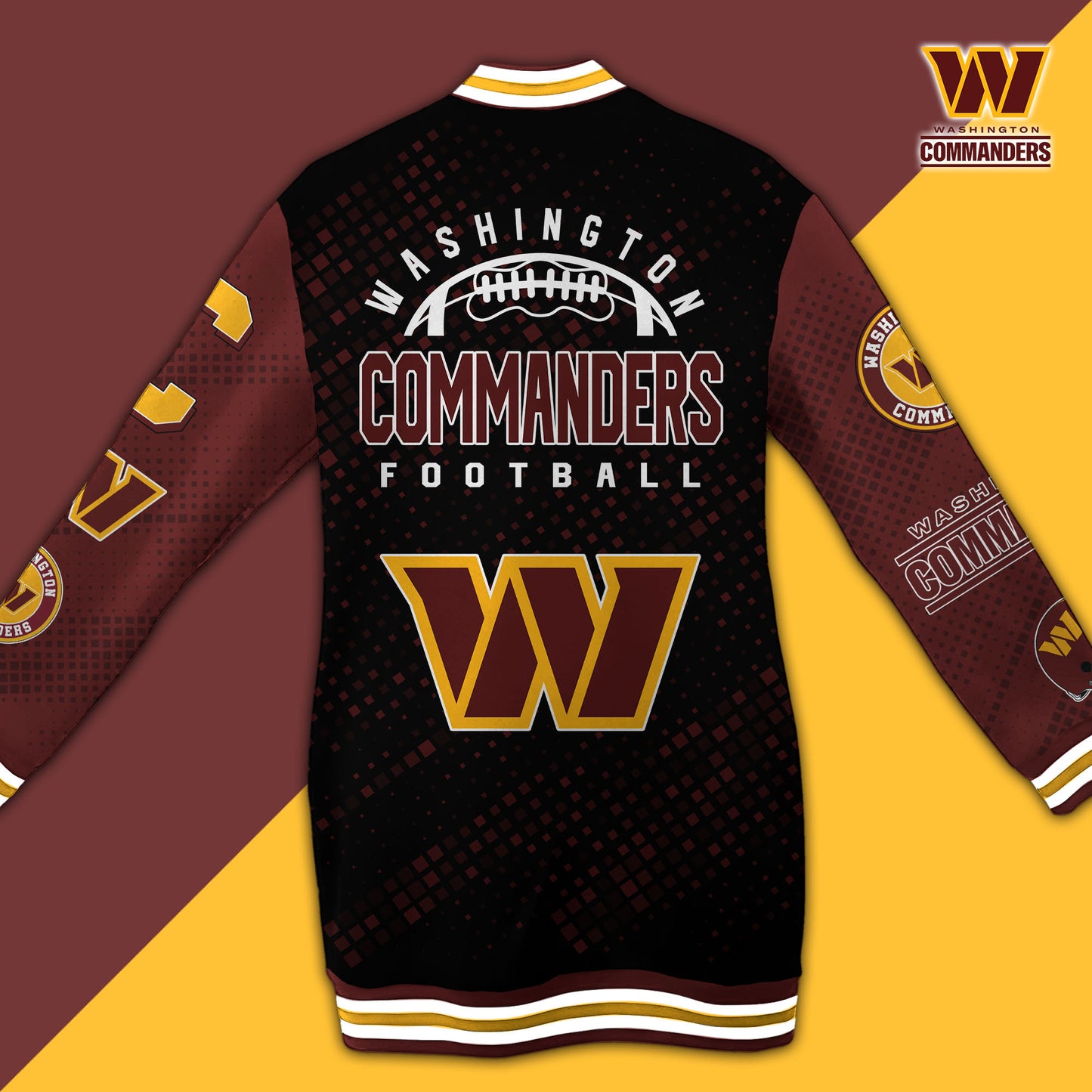 Washington Commanders Limited Edition Button Down Long Sleeve Jacket Dress