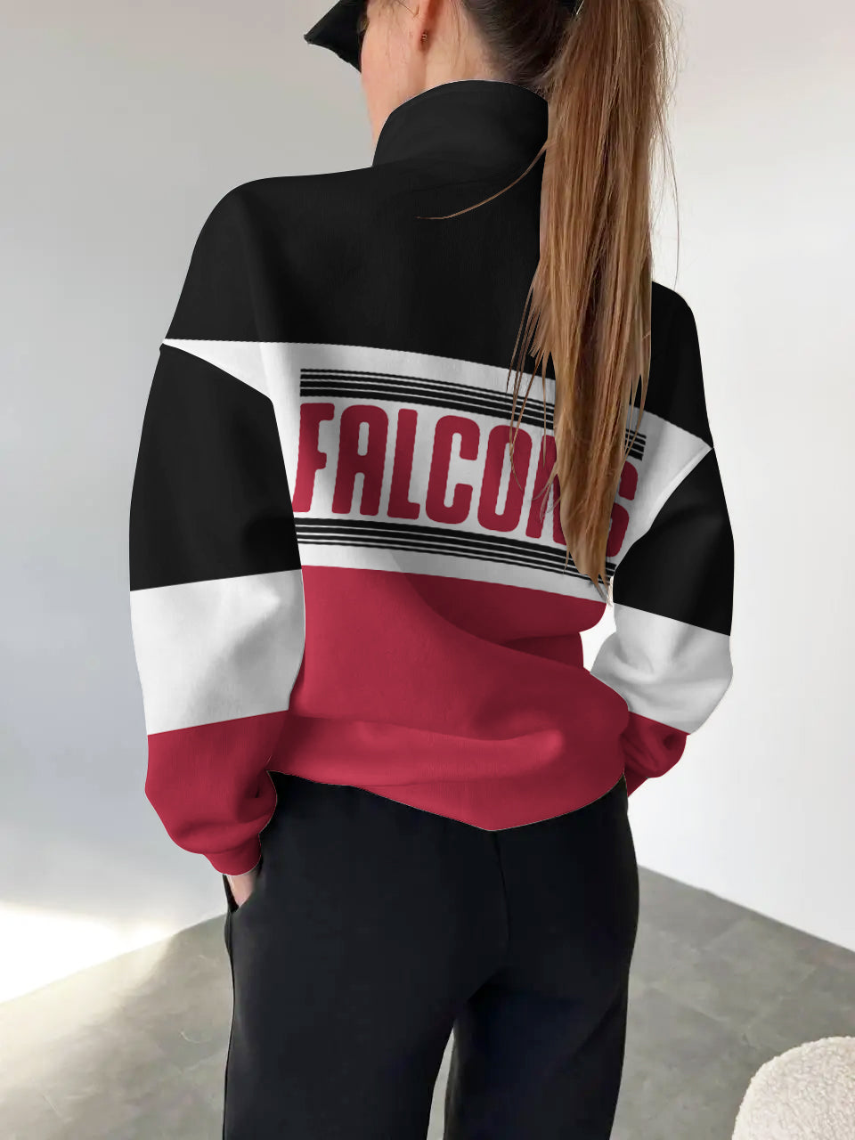 Atlanta Falcons 2025 New Design Casual Snap Mockneck Pullover