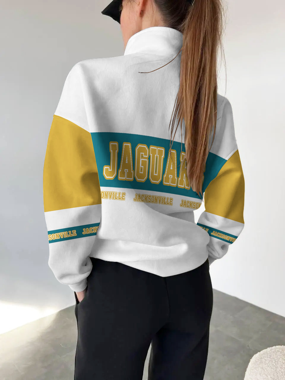 Jacksonville Jaguars 2025 New Design Casual Snap Mockneck Pullover