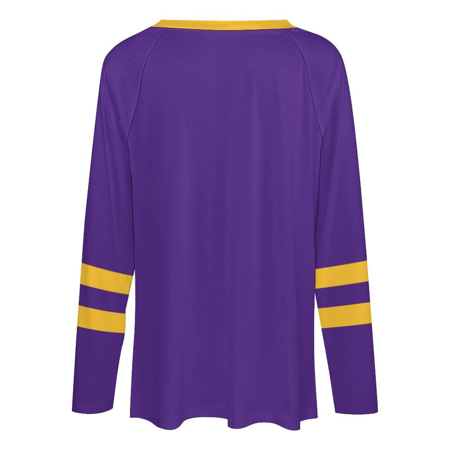 Minnesota Vikings Women's V-neck Double-layered Long-sleeved Loose T-shirt