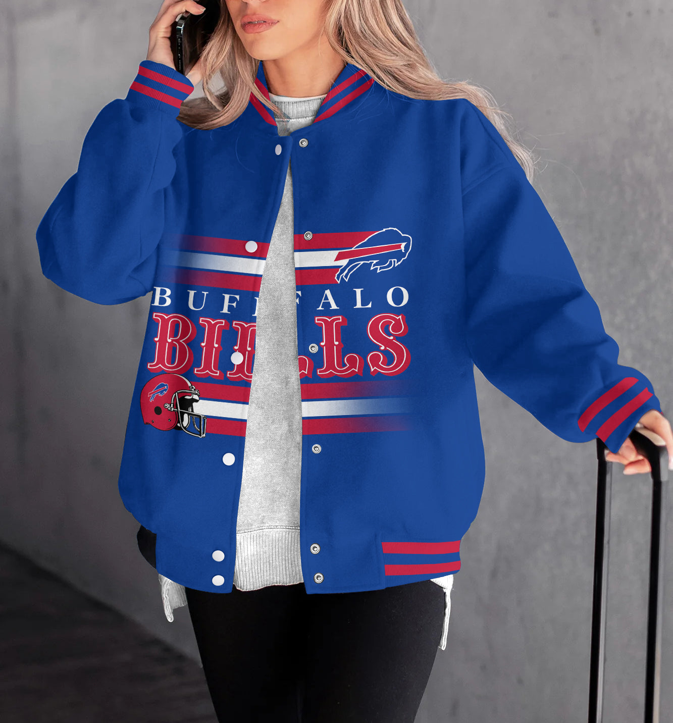 Buffalo Bills Women's Long Pass Full- Snap Casual Jacket