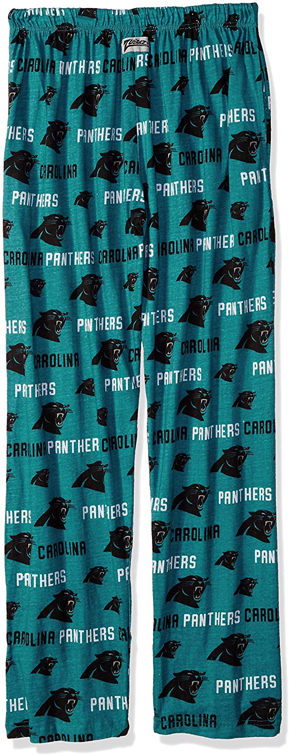 Zubaz NFL Football Men's Carolina Panthers Print Logo Comfy Pants w/Wordmark