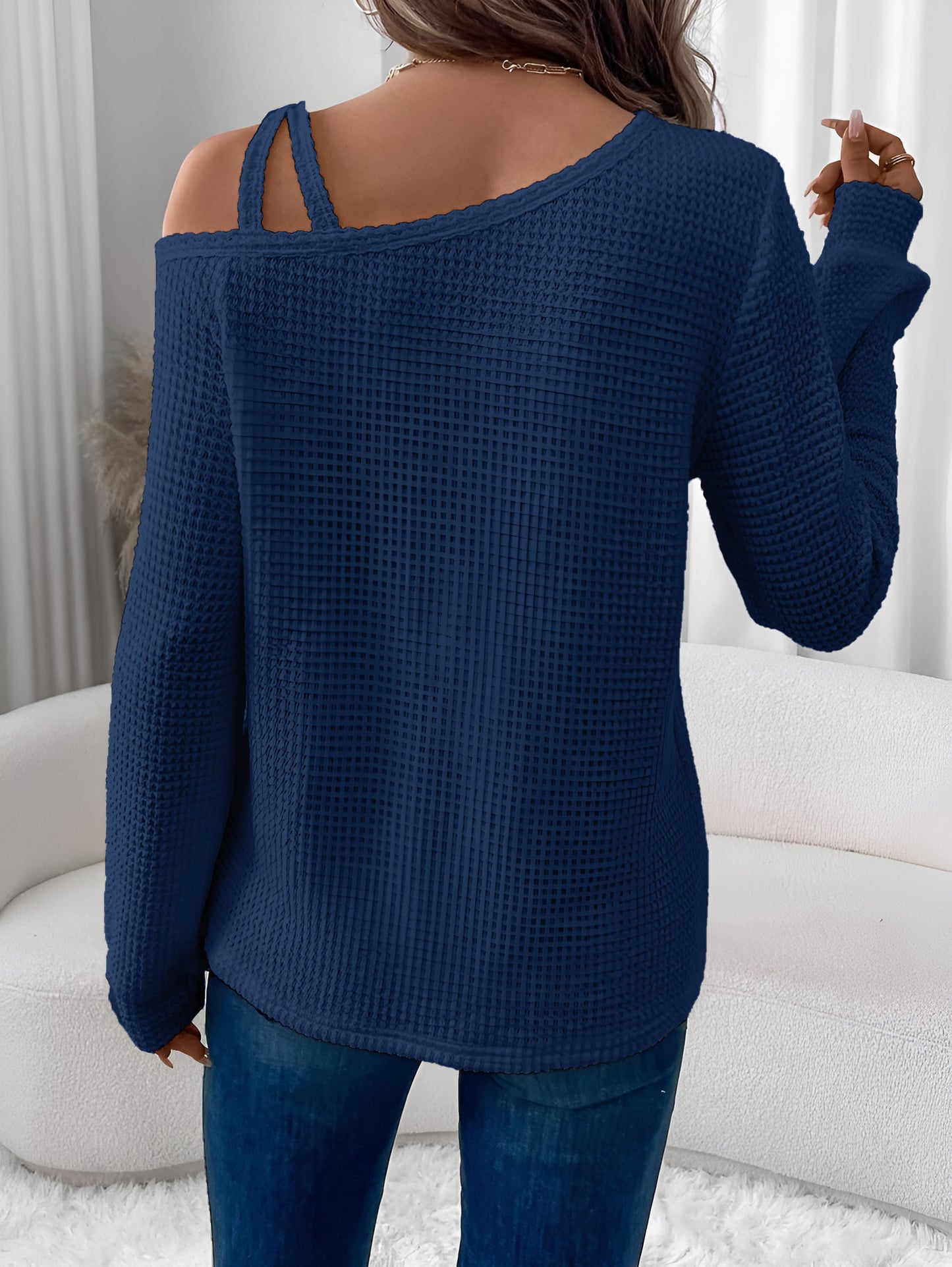 Asymmetric Off-Shoulder Women's Sweatshirt