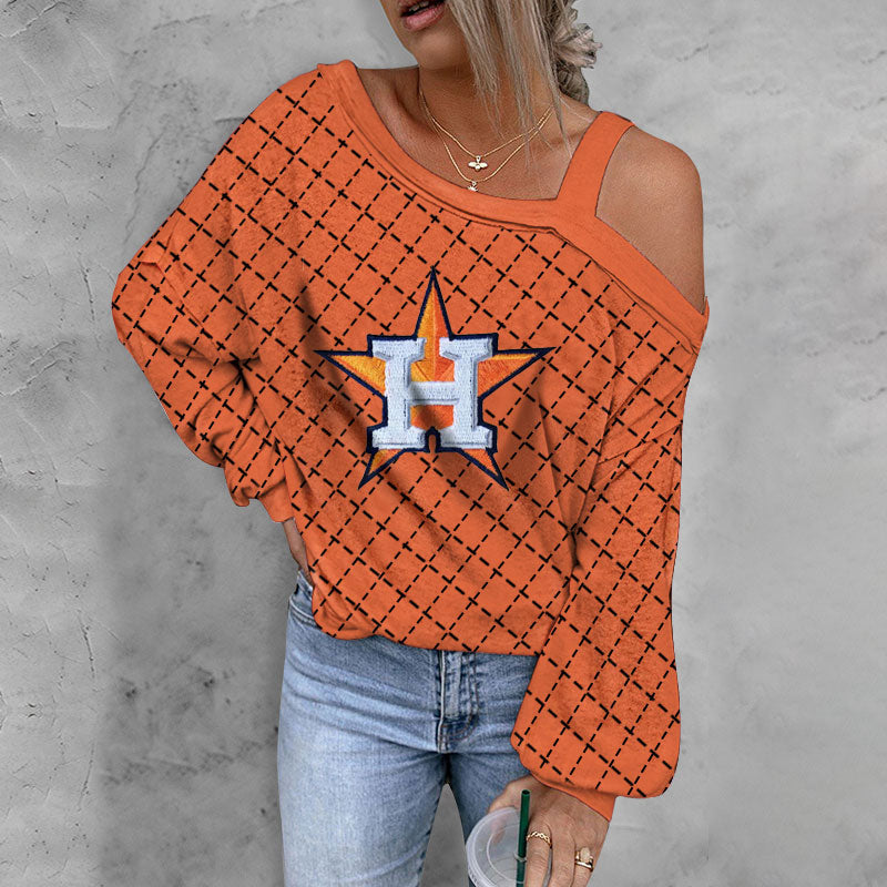 ASYMMETRICAL NECK SHIFT CASUAL LONG SLEEVE TOP