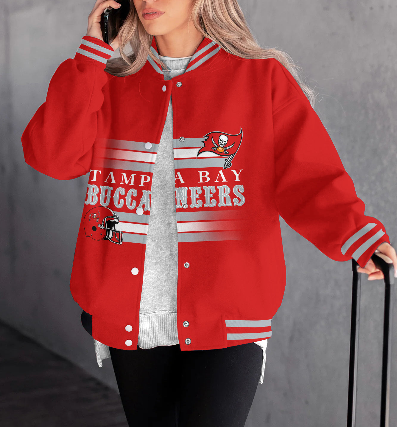 Tampa Bay Buccaneers Women's Long Pass Full- Snap Casual Jacket