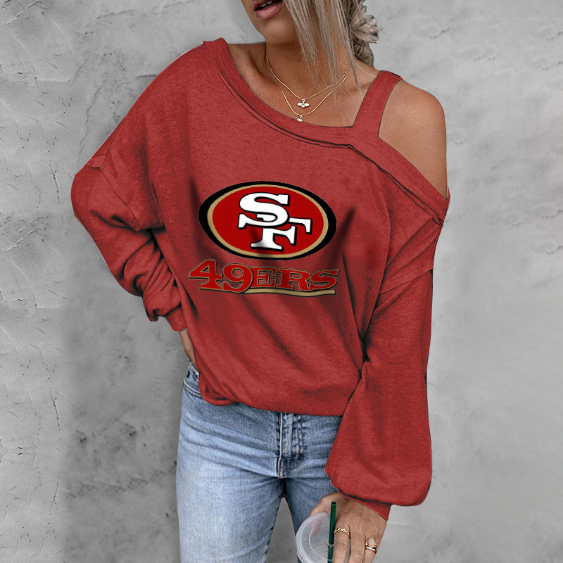 ASYMMETRICAL NECK SHIFT CASUAL LONG SLEEVE TOP