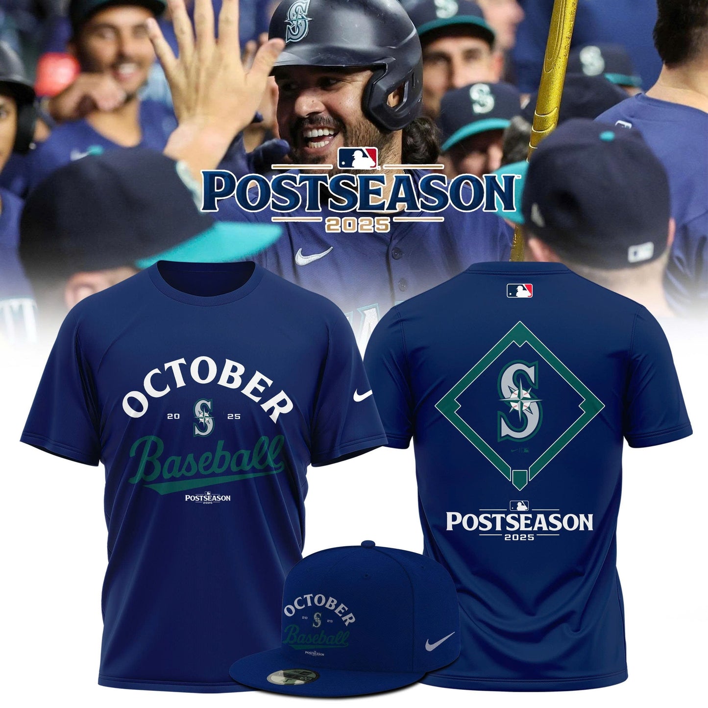 Seattle Mariners 2025 Postseason Collection T-Shirt