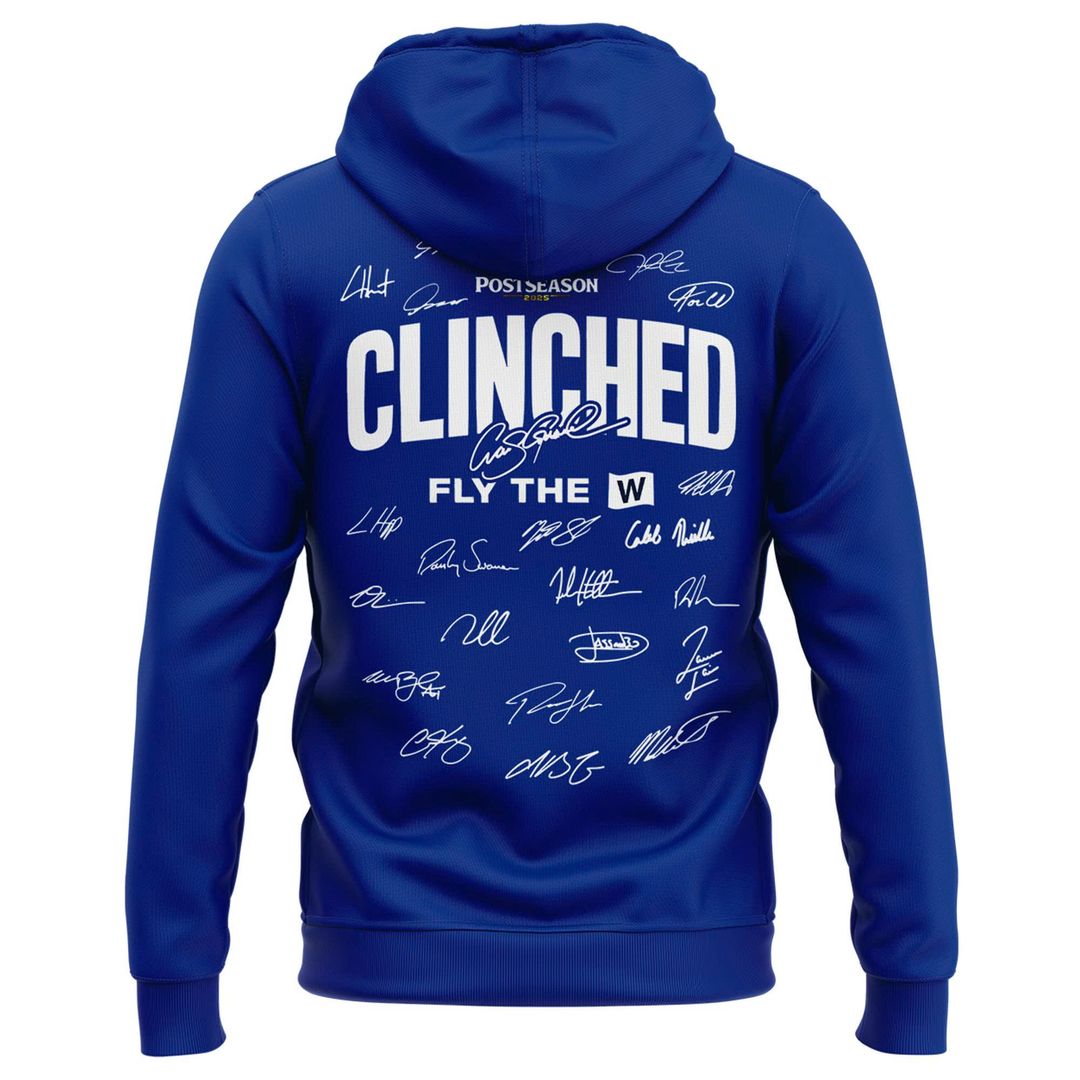 2025 Clinched "Fly The W" Chicago Cubs Hoodie