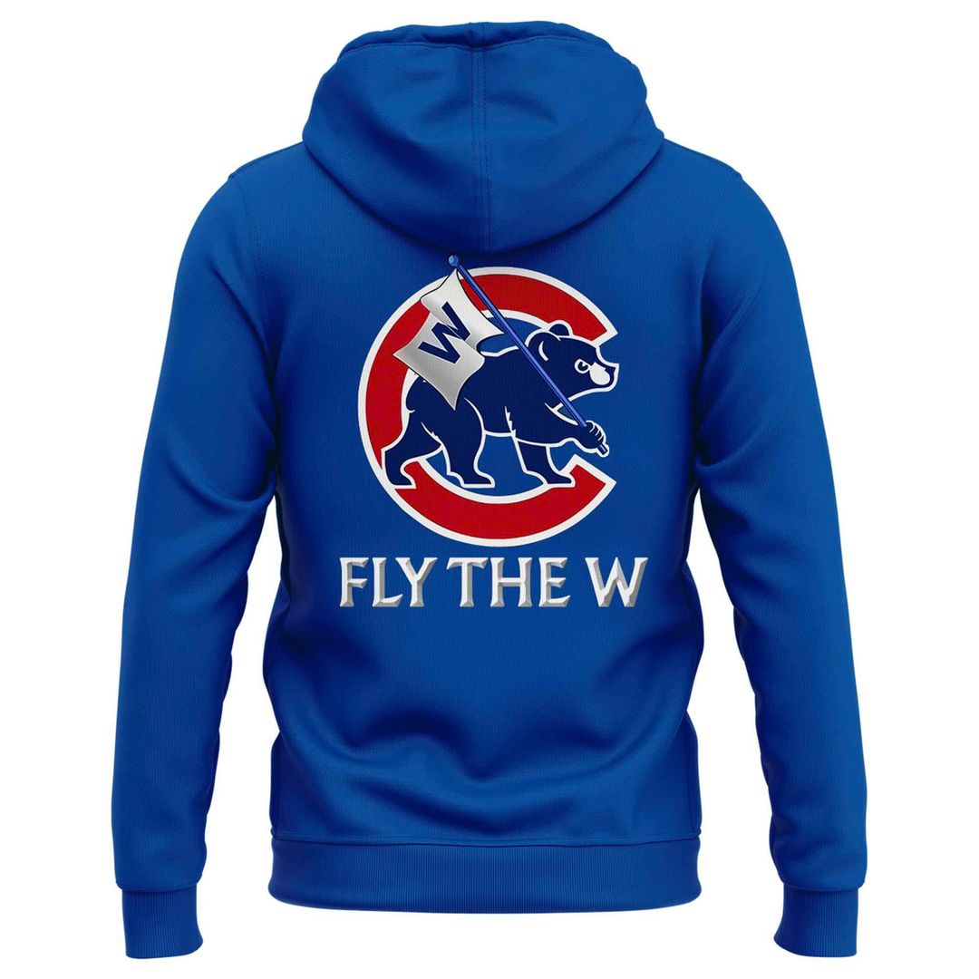 Special New October Ready "Chicago Cubs Fly The W" Flag Wordmark Hoodie