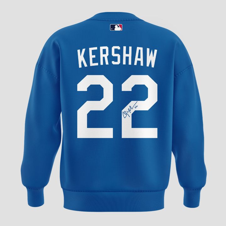 2025 limited edition sweatshirt of the Los Angeles Dodgers for Clayton Kershaw fans.