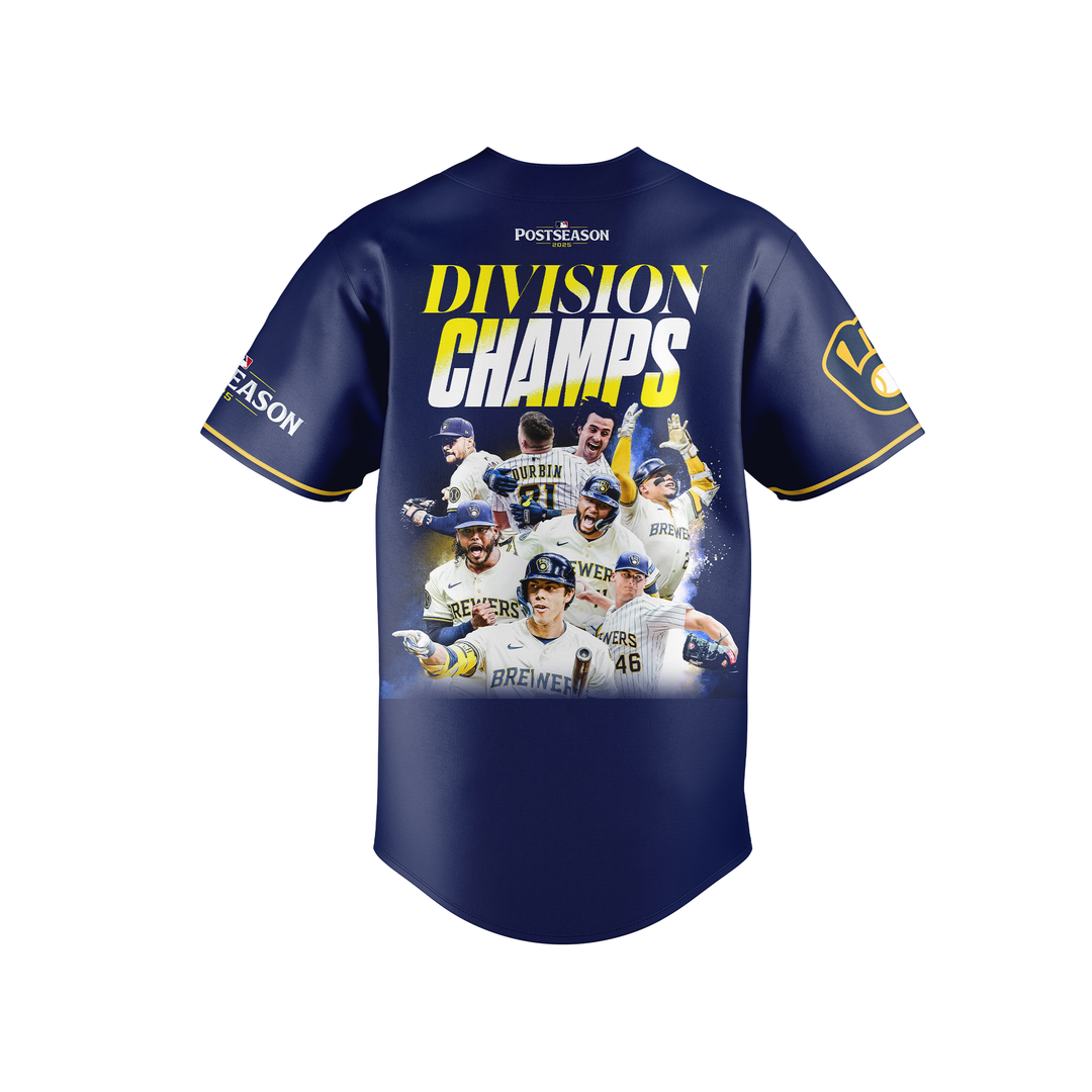 Milwaukee Brewers Navy 2025 NL Central Division Champions Locker Room Jersey