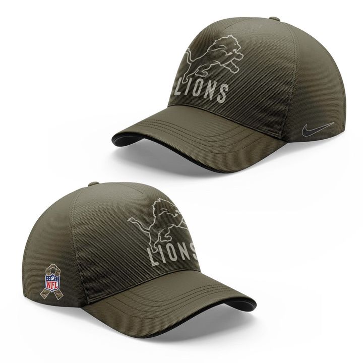 Men's Detroit Lions Nike Olive 2025 Salute to Service Sideline Standard Issue Hoodie V3