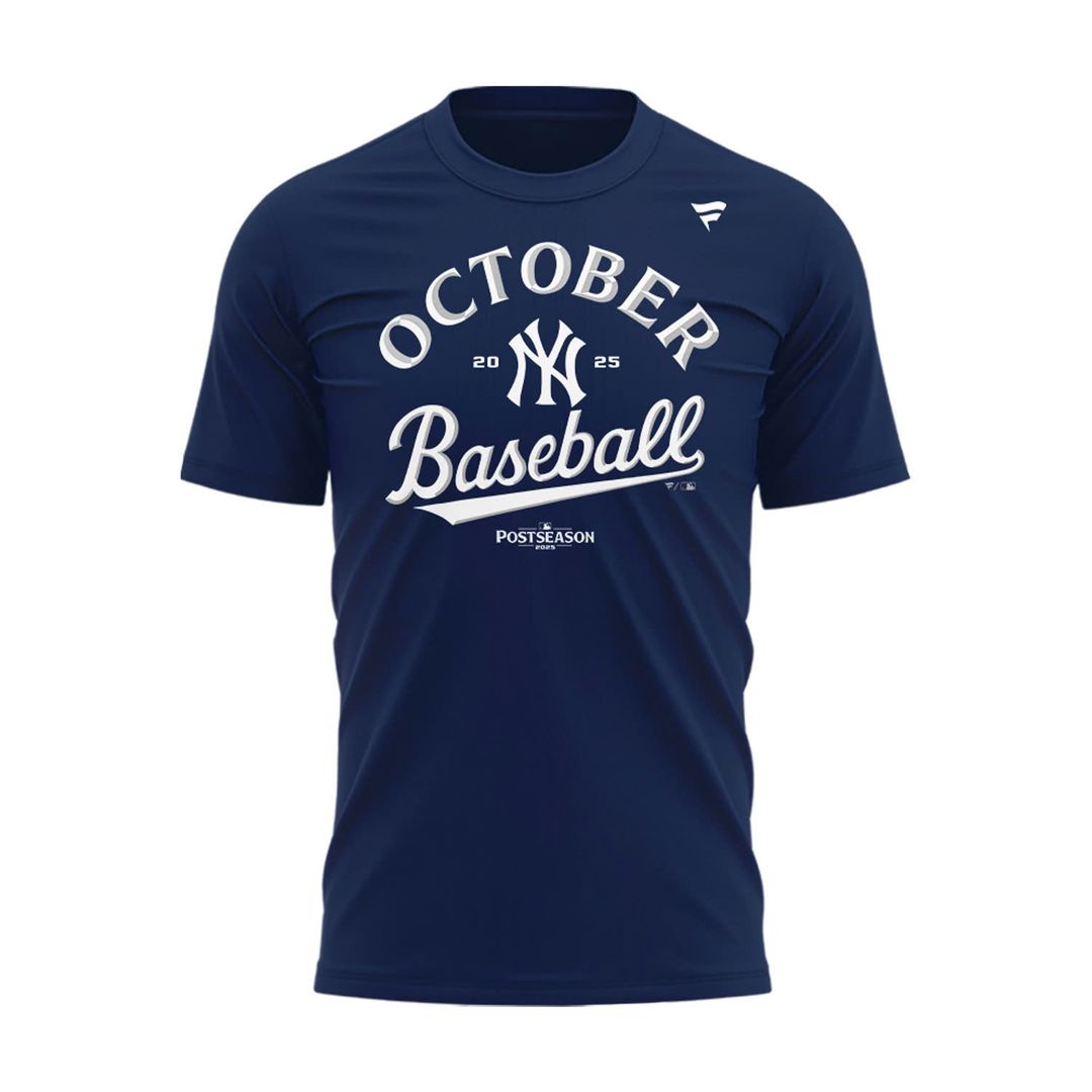 Special New October Baseball Clinched Post Season 2025 Navy T-Shirt