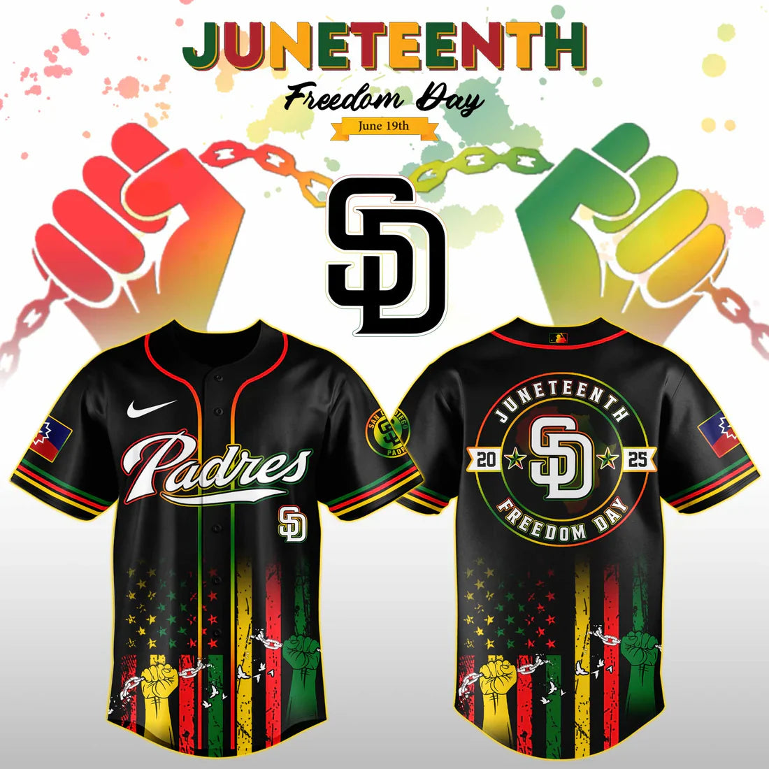 San Diego Padres Juneteenth – Freedom Day Editions Limited 2025 Shirt