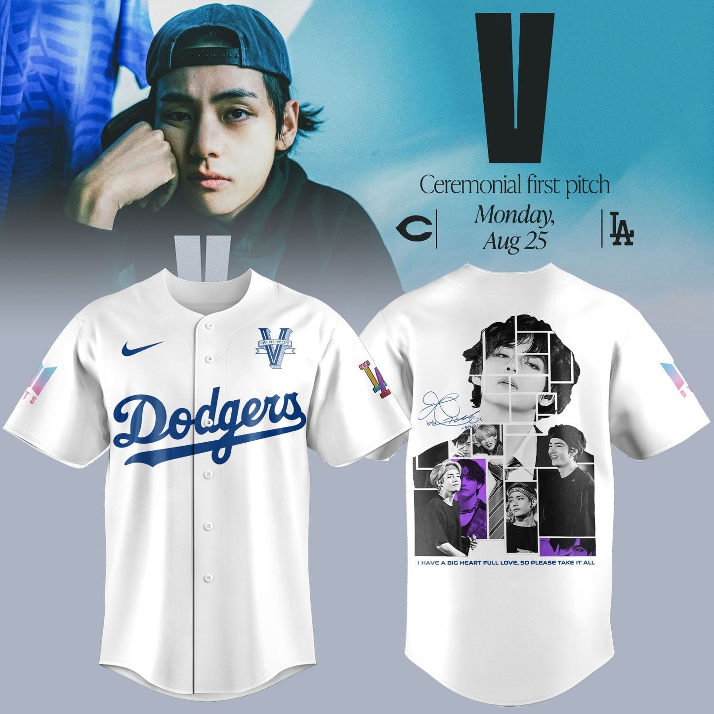 Los Angeles Dodgers x V BTS Jersey