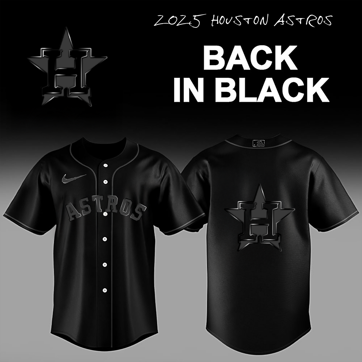 Houston Astros Back In Black Combo Jersey