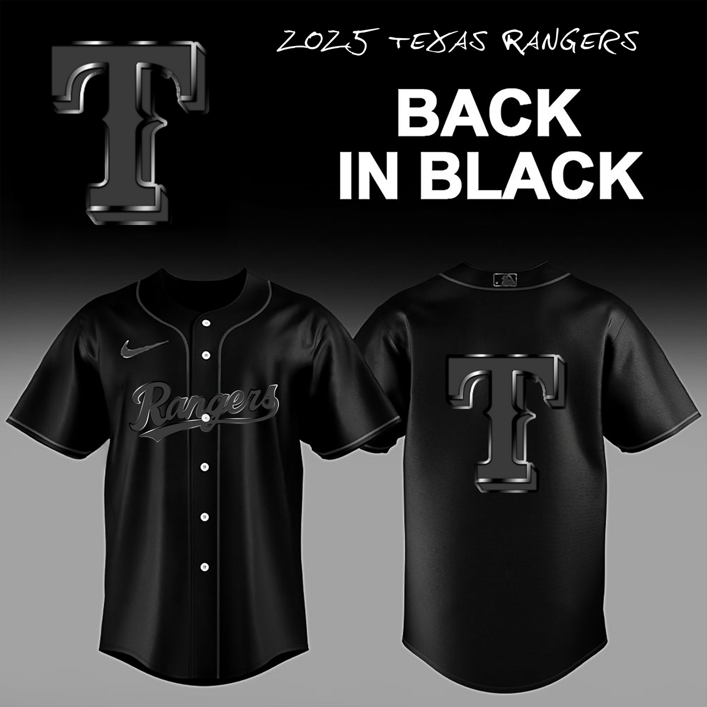 Limited Edition Texas Rangers Back In Black Combo Jersey