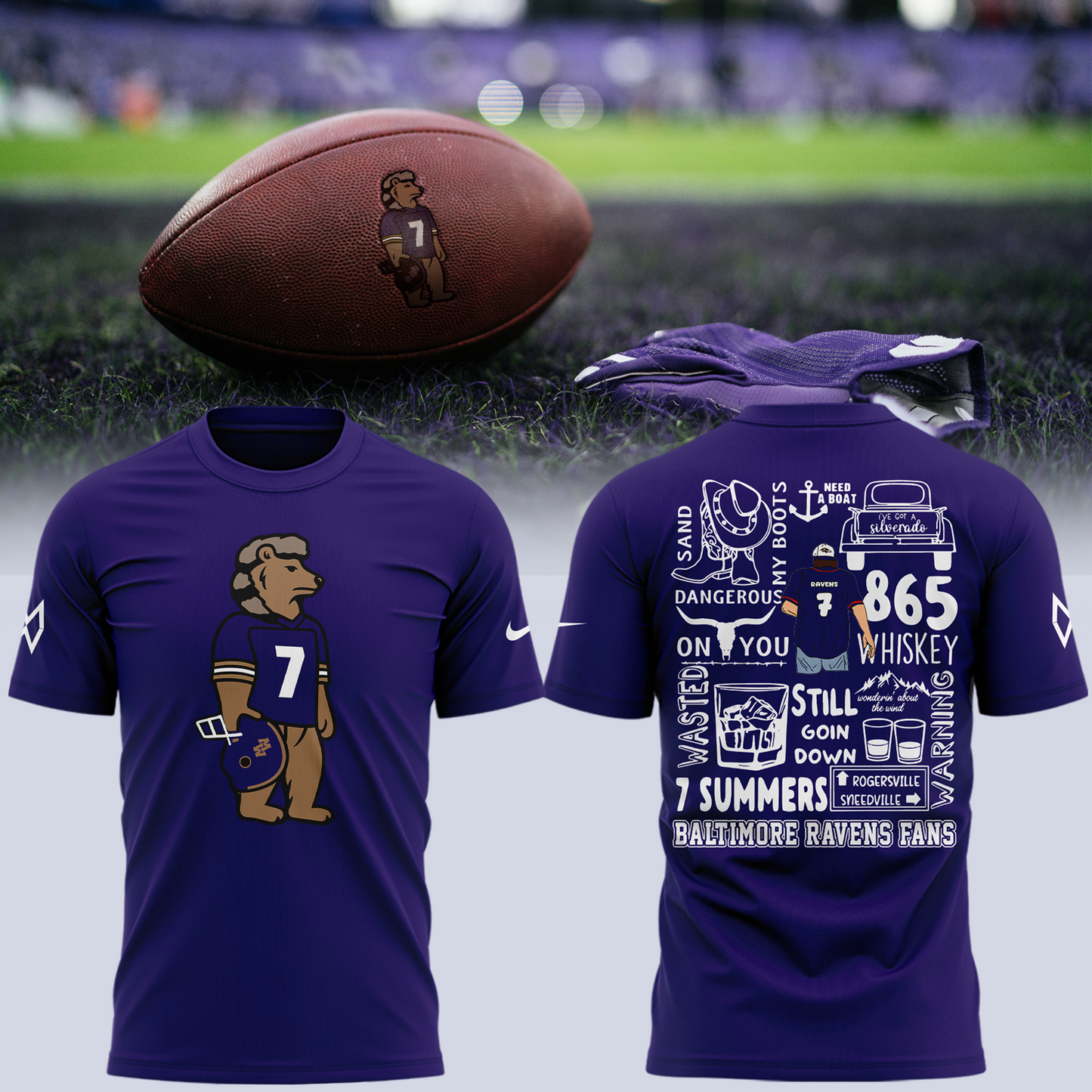 Limited Edition Baltimore Ravens x Morgan Wallen Tshirt