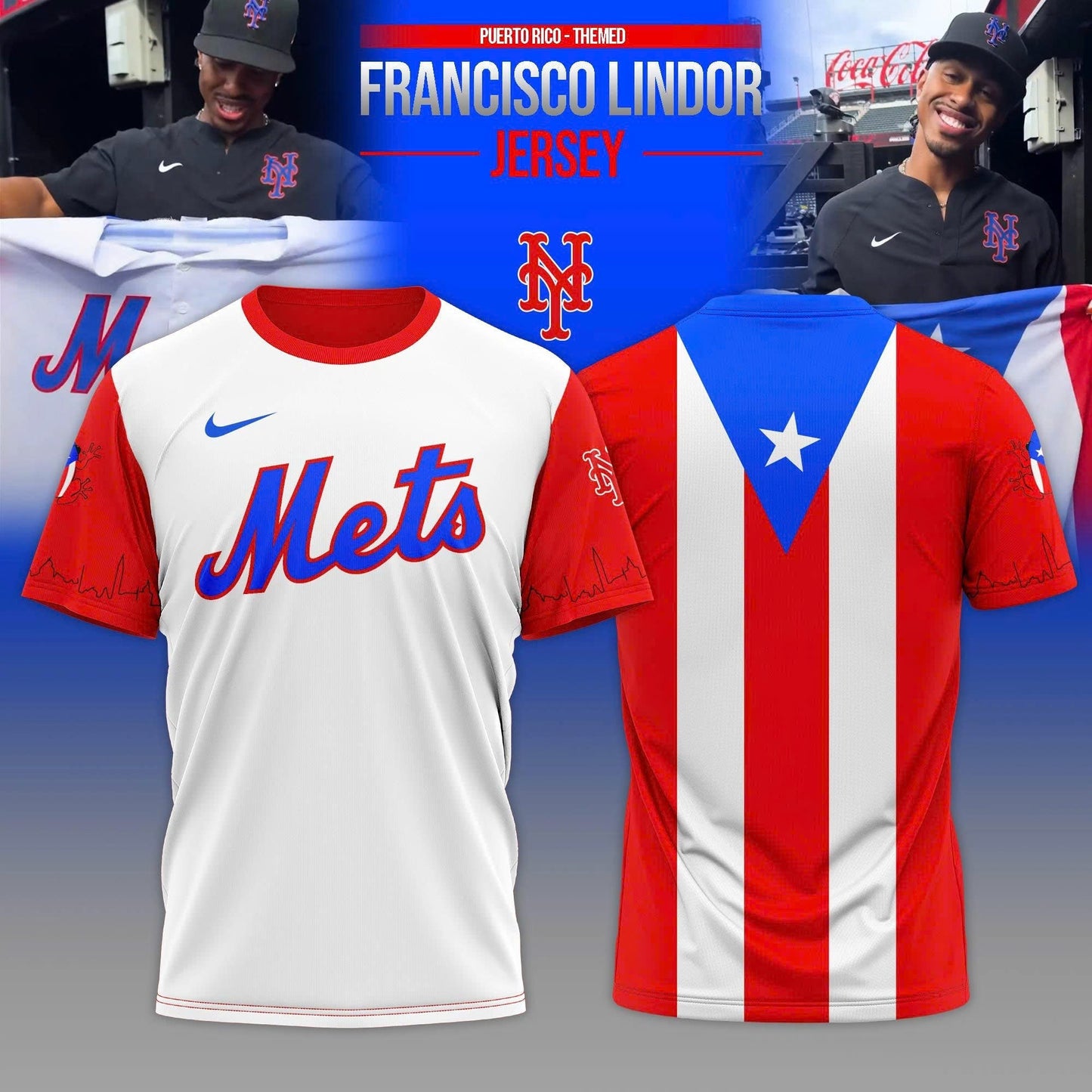 New York Mets Puerto Rico Themed Francisco Lindor Limited Edition T-Shirt 2025