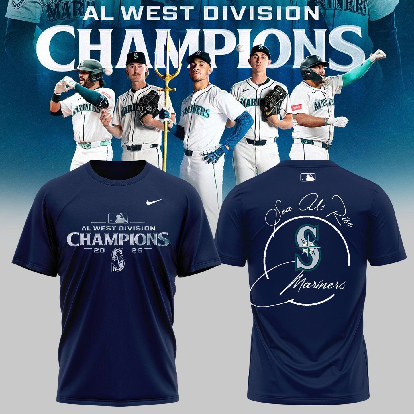 Seattle Mariners AL West Division Champions Locker Room Tshirt