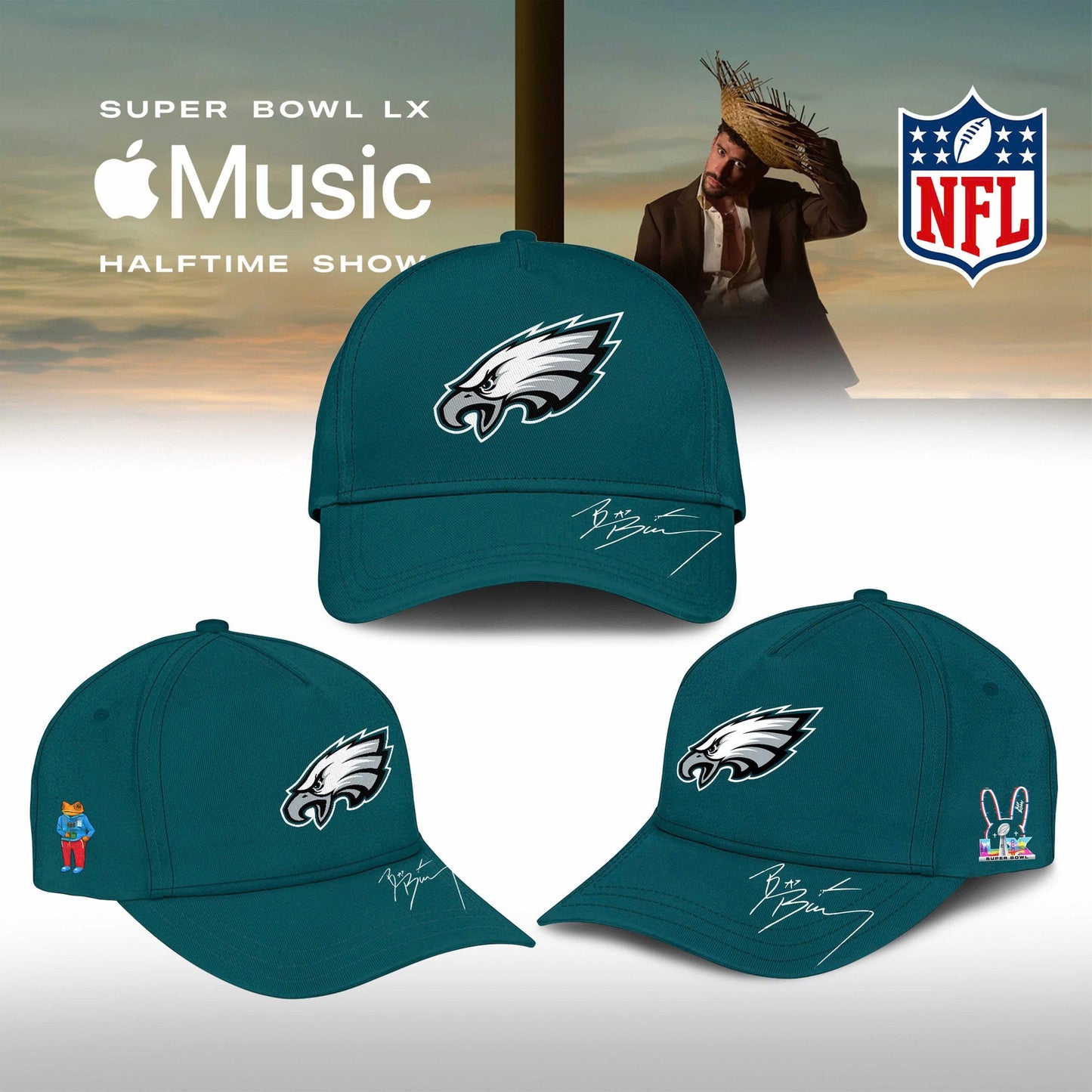 Philadelphia Eagles Bad Bunny 2026 Super Bowl LX Customized Jersey