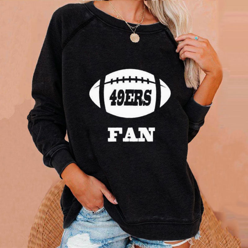 Fashion Temperament Printed Raglan Sleeve