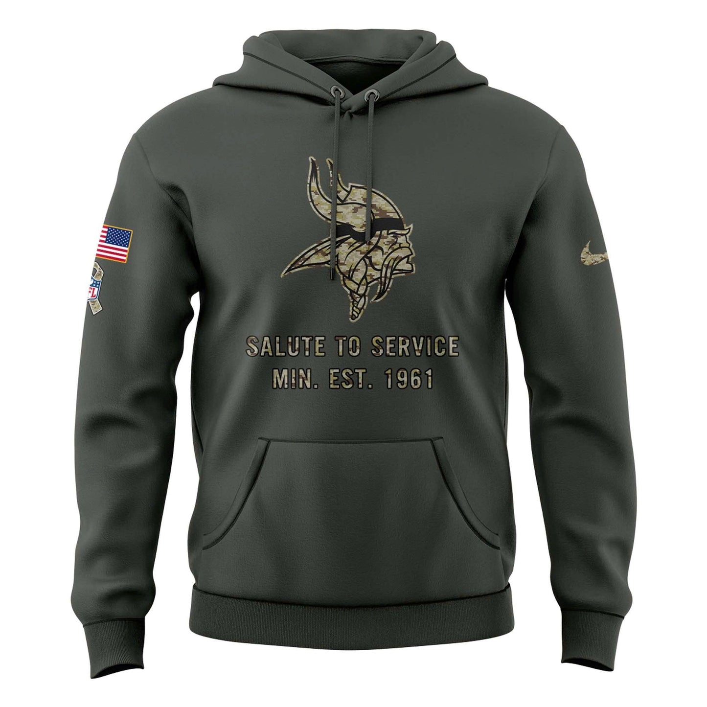 Special 2025 Salute To Service Minnesota Vikings Combo Hoodie
