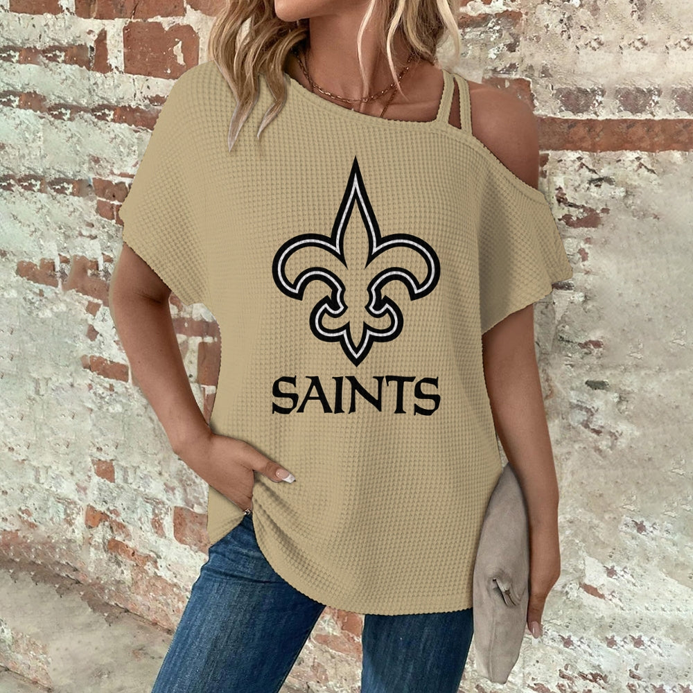 Asymmetrical Neck Short Sleeve T-Shirt