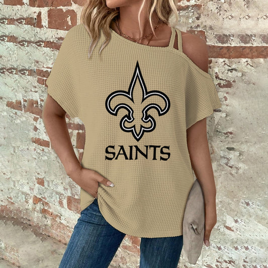 Asymmetrical Neck Short Sleeve T-Shirt