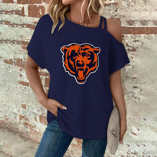 Asymmetrical Neck Short Sleeve T-Shirt