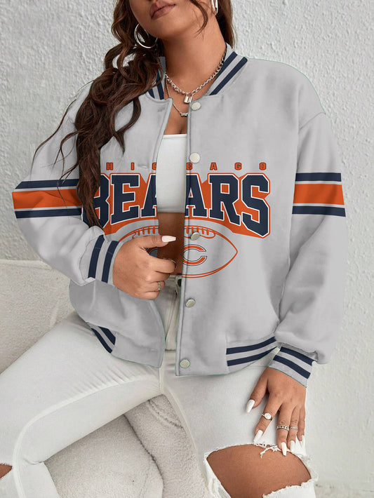Chicago Bears Women's Long Pass Full- Snap Casual Jacket