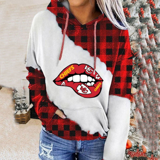 Fashion color blocking printed Hoodie