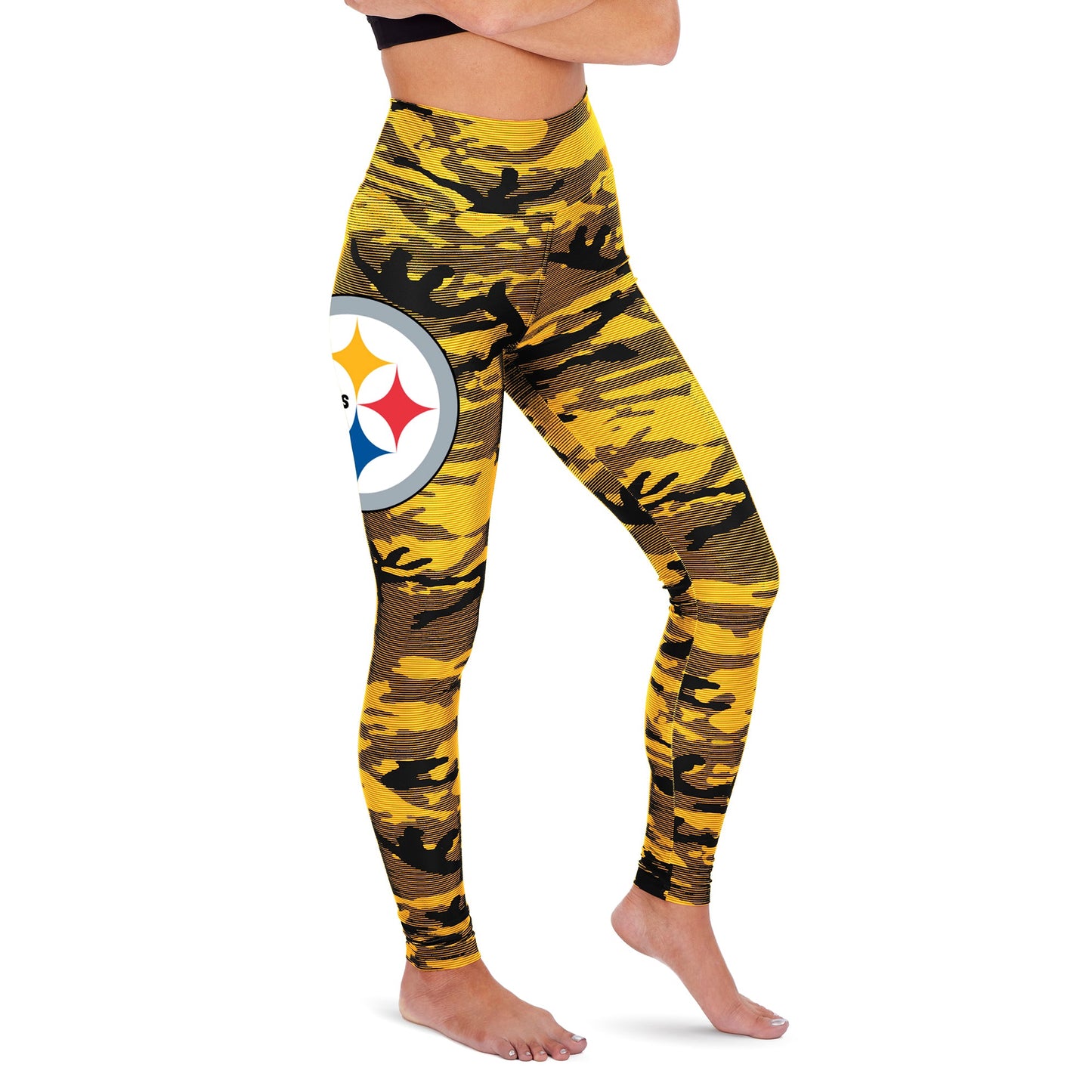 Zubaz NFL Women's Pittsburgh Steelers Camo Lines Leggings
