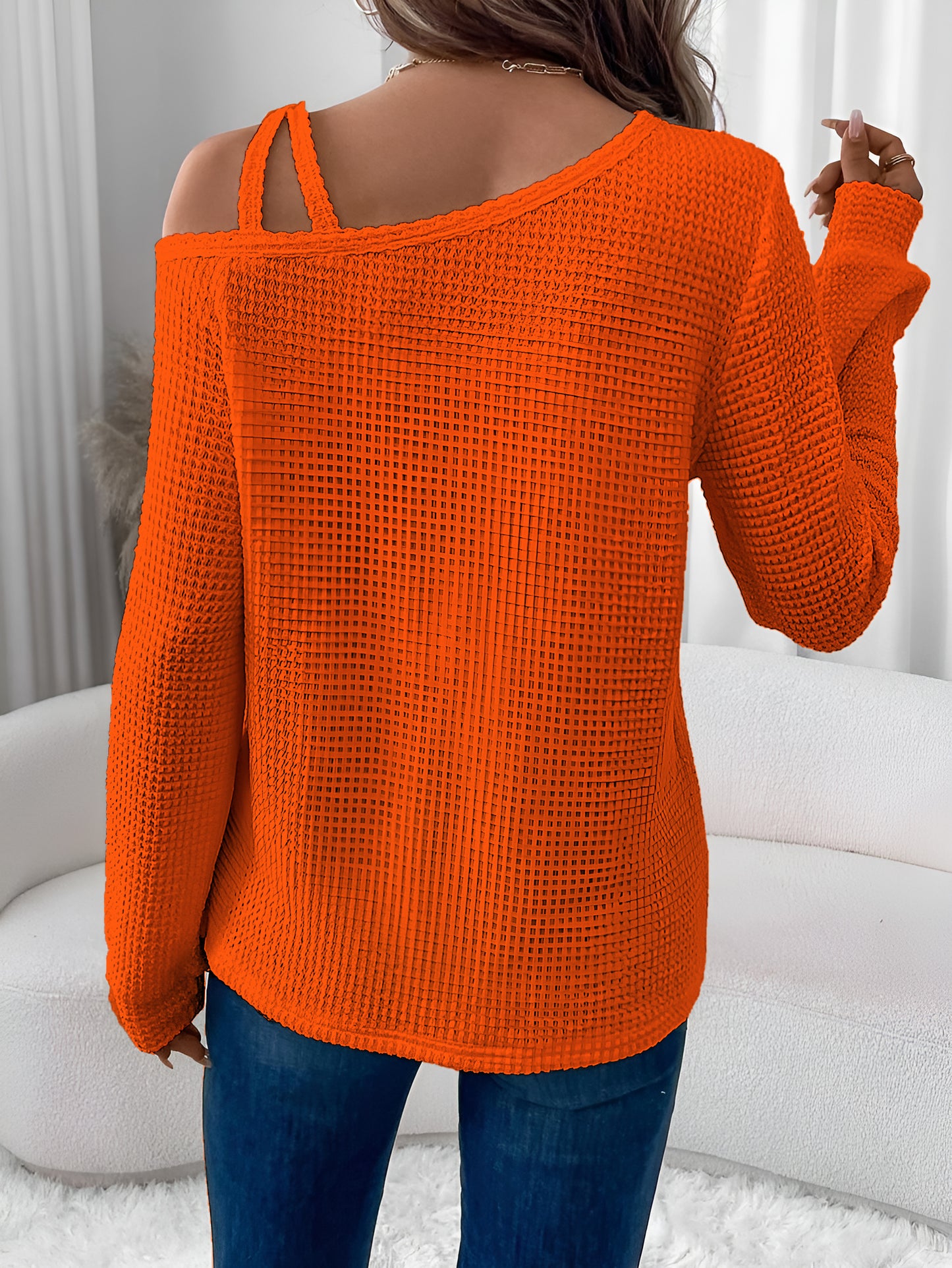 Asymmetric Off-Shoulder Women's Sweatshirt